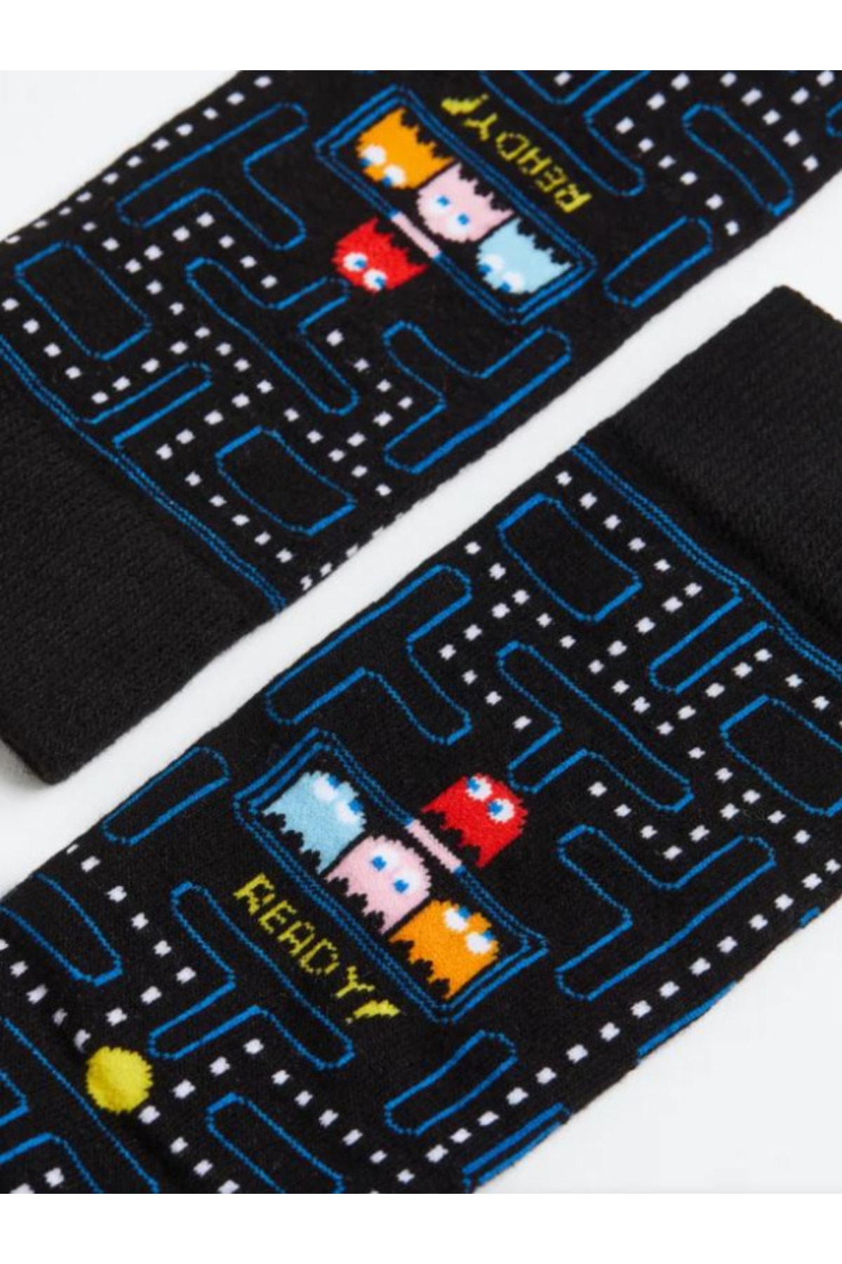 Happy Socks Unisex Konsept Siyah/pac-man Renkli Soket Çorap