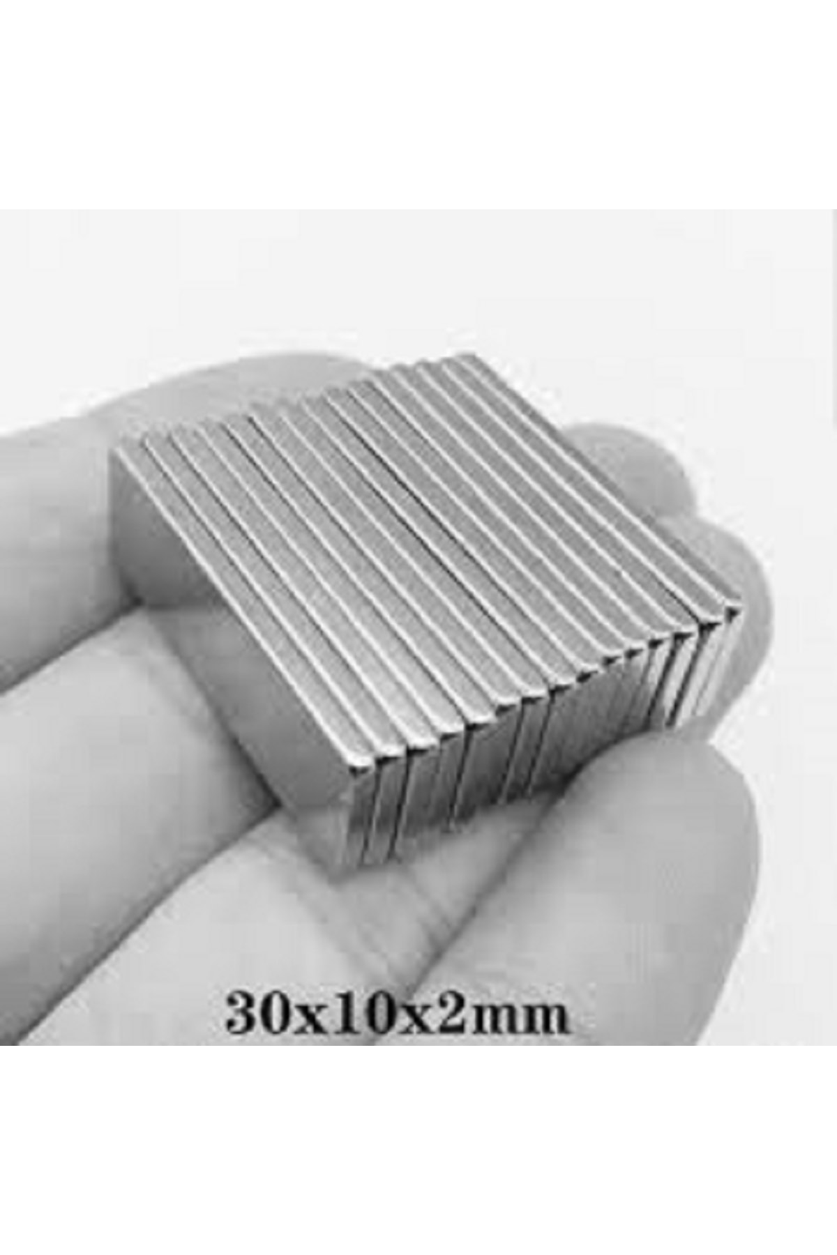 Lot De 10 Aimants Puissants En NdFeB - Format Rectangle 30x10 Mm - Épaisseur 2 Ou 5 Mm - Qualité N35