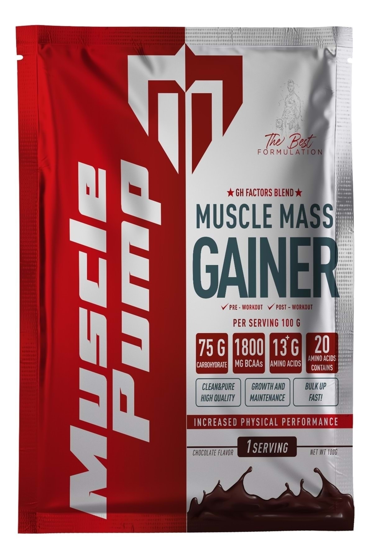 MUSCLE PUMP Mass Gainer Çikolata 100 Gr
