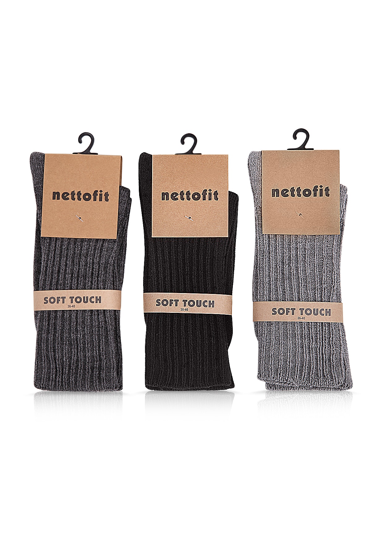 nettofit 6'lı Kışlık Kadın Yün 'lü Uyku Çorabı Soft Touch ZN8602