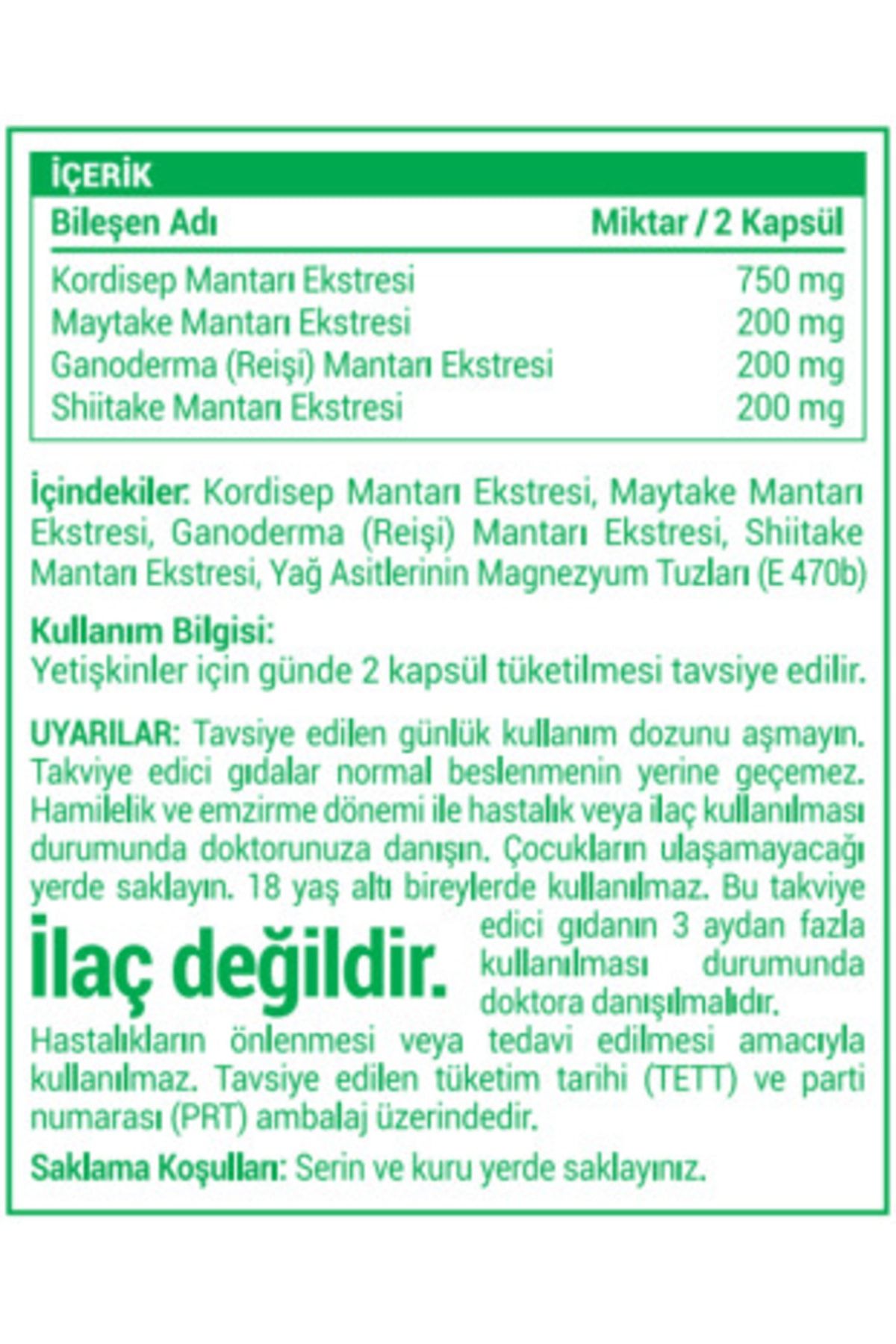 Multimed-Mushroom Complex (Kordisep Reishi Shiitake Maitake) 120 Hard Capsules 2