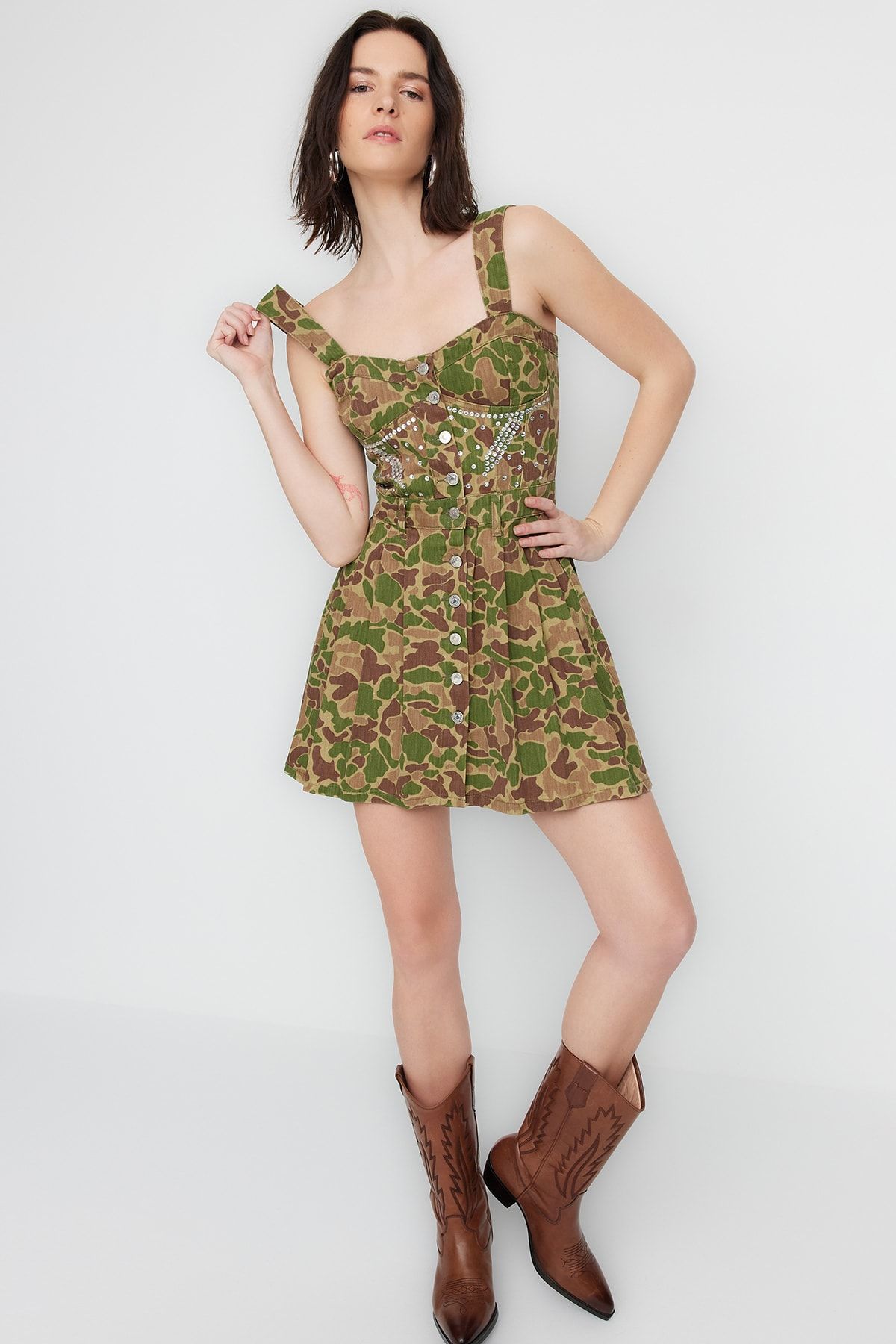 Denim floral dress forever 21 cheap