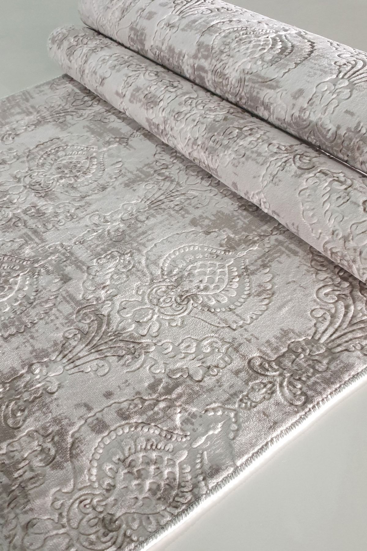 Babil Home Kaymaz Tabanlı Kesme Rulo Kabartmalı Salon Koridor Mutfak Halı Yolluk Vzr Bej