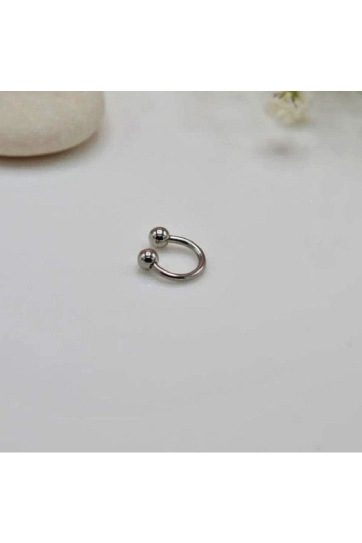 Heppii-6 Mm Flat Steel Tragus Helix Piercing Silver Color Tip Bulk 2