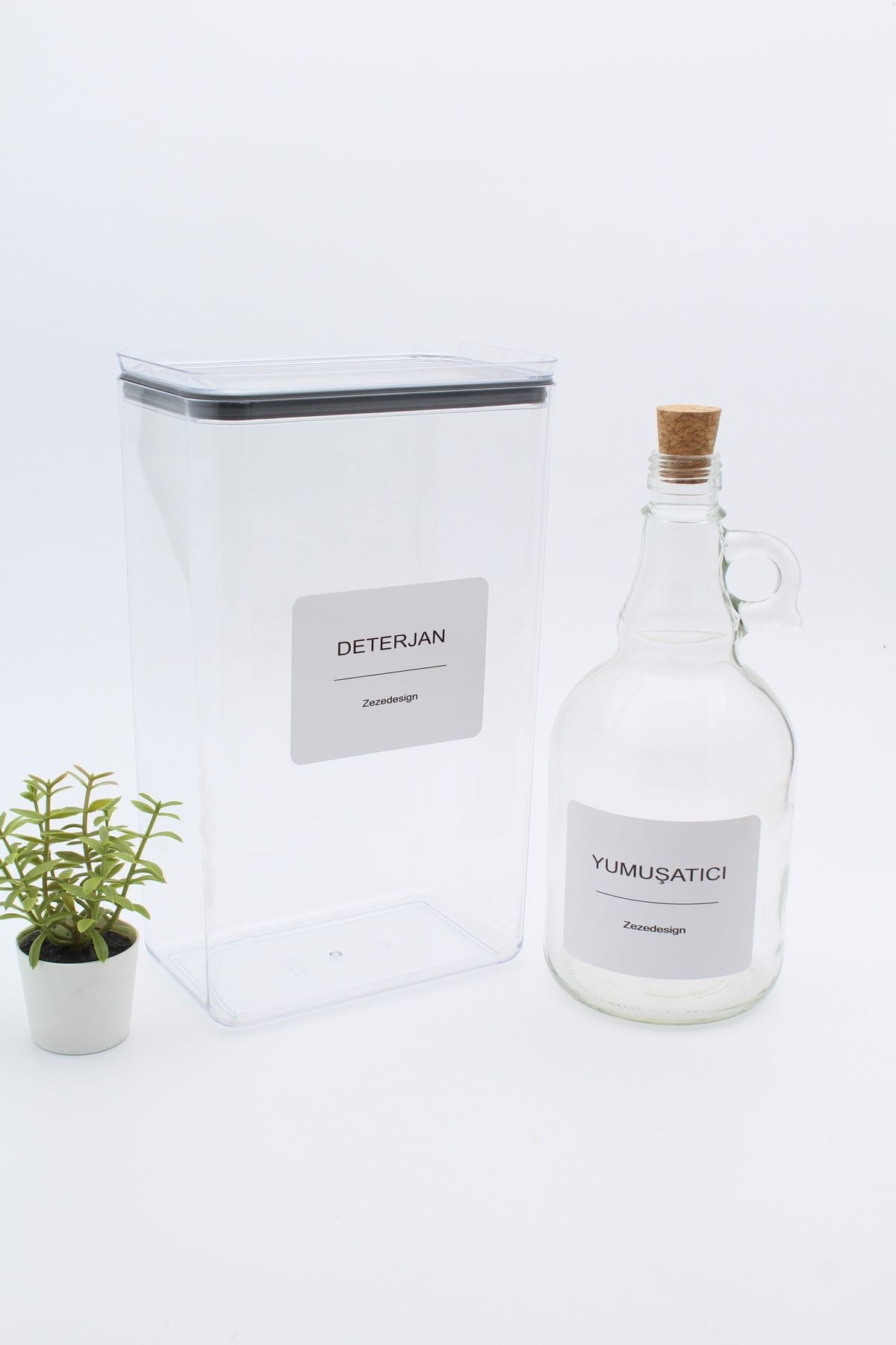 zezedesing-Decorative Storage Container 2.9 Liters - (DETERGENT-SOFTENER 1LITER) 3