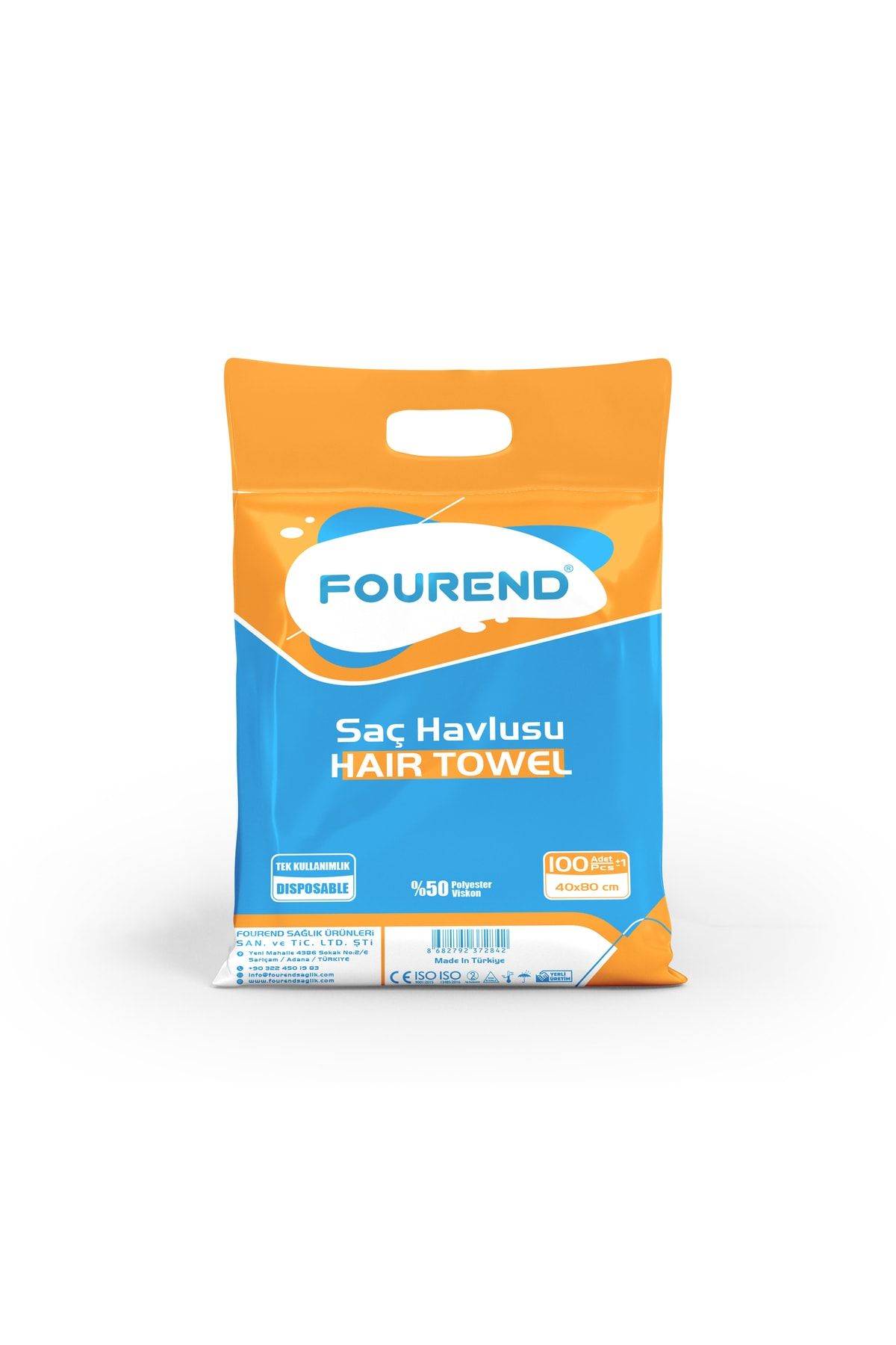 Fourend 100 Adet Tek Kullanımlık Saç Havlusu