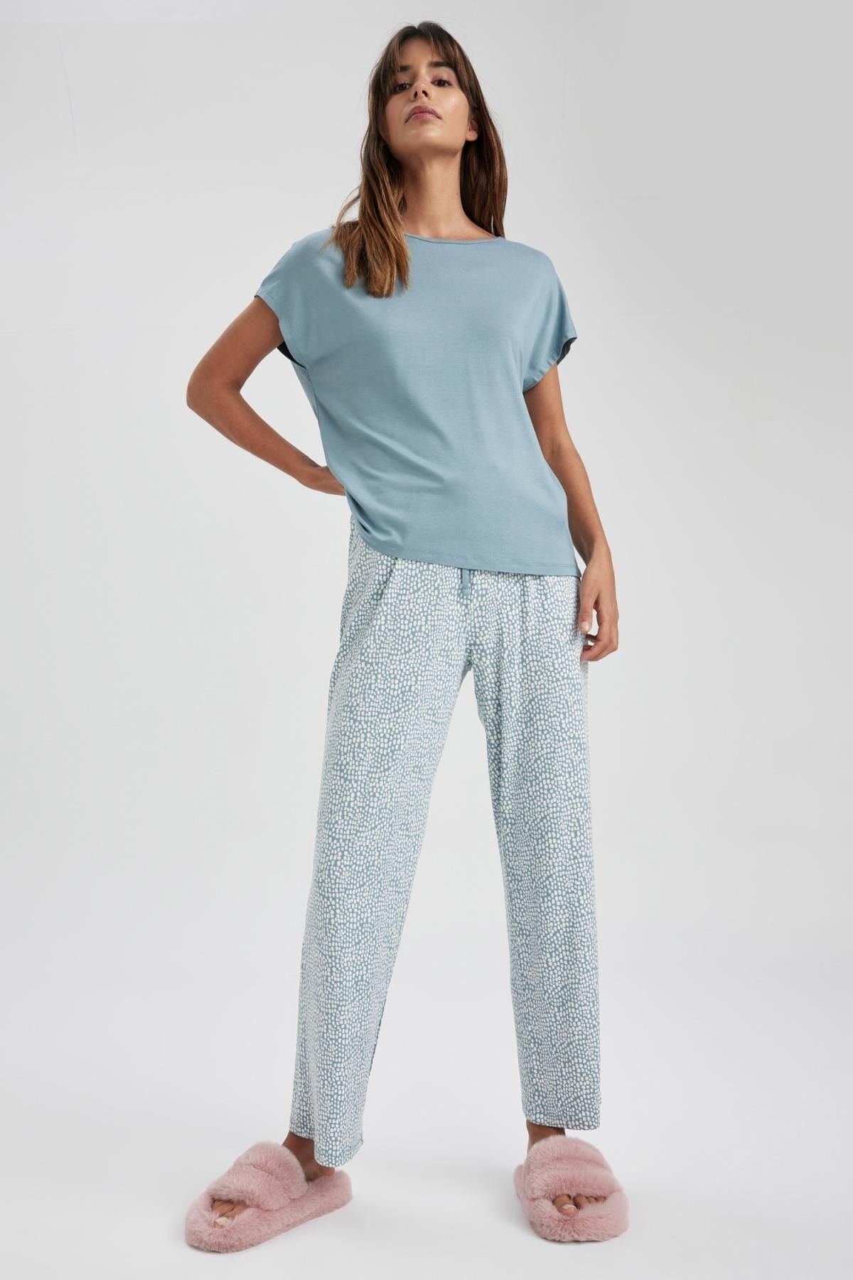 DeFacto Pyjama Blau Unifarben