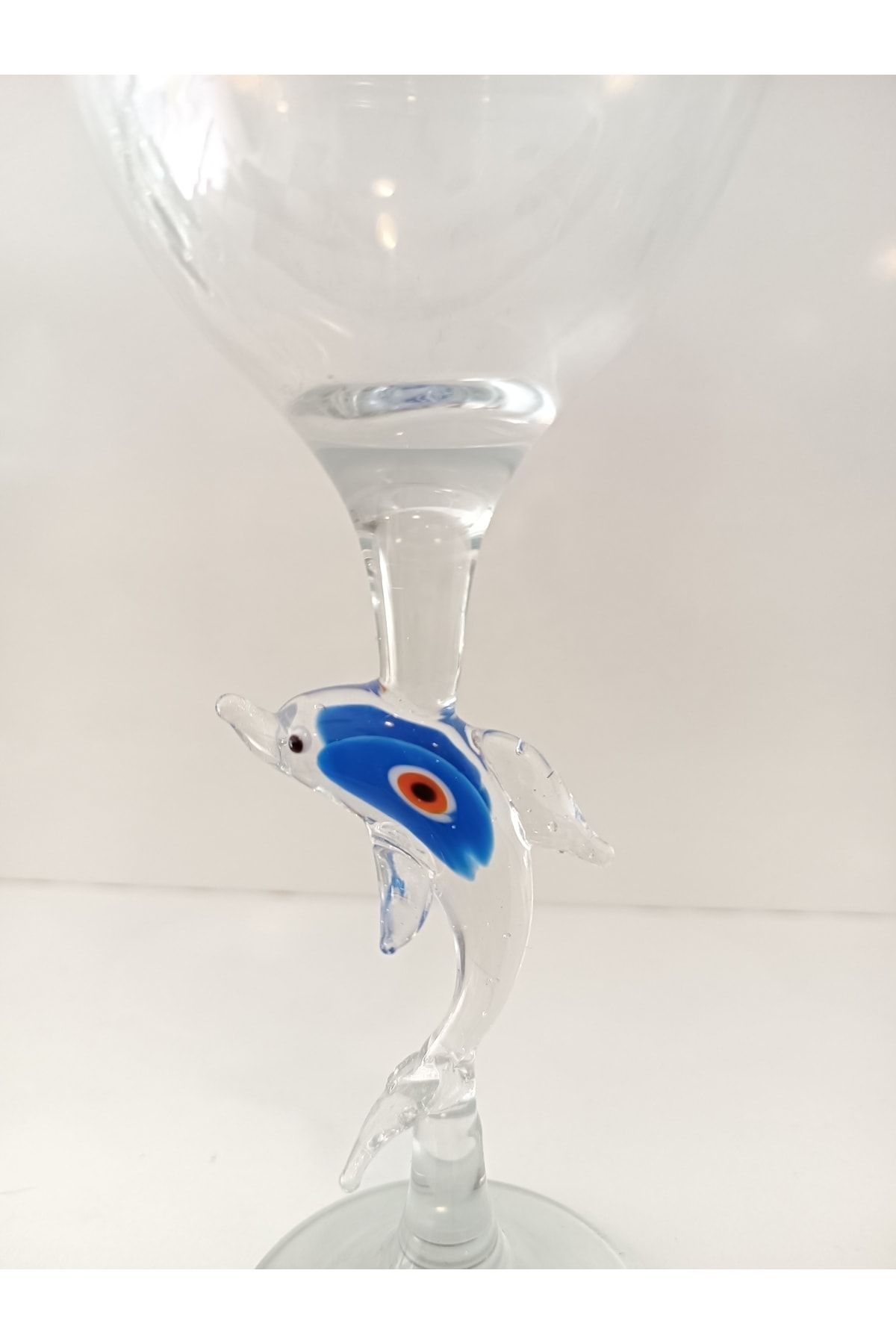 ADAMODART-2-Piece Wine Glass with Evil Eye Beads and Dolphin Figure 2