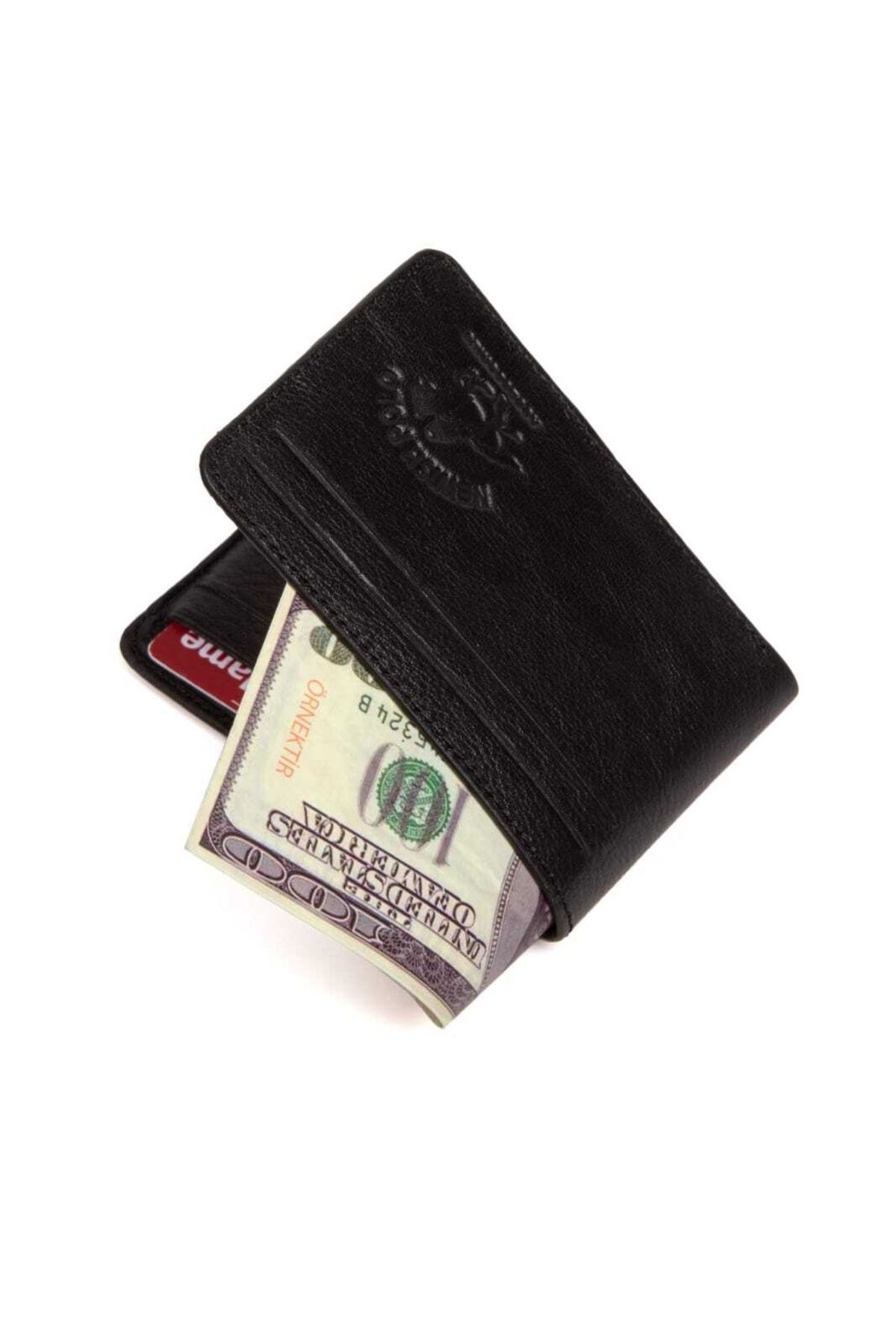 کیف پول مردانه چرمی گوشت گاو واقعی سیاه و سفید Newish Polo