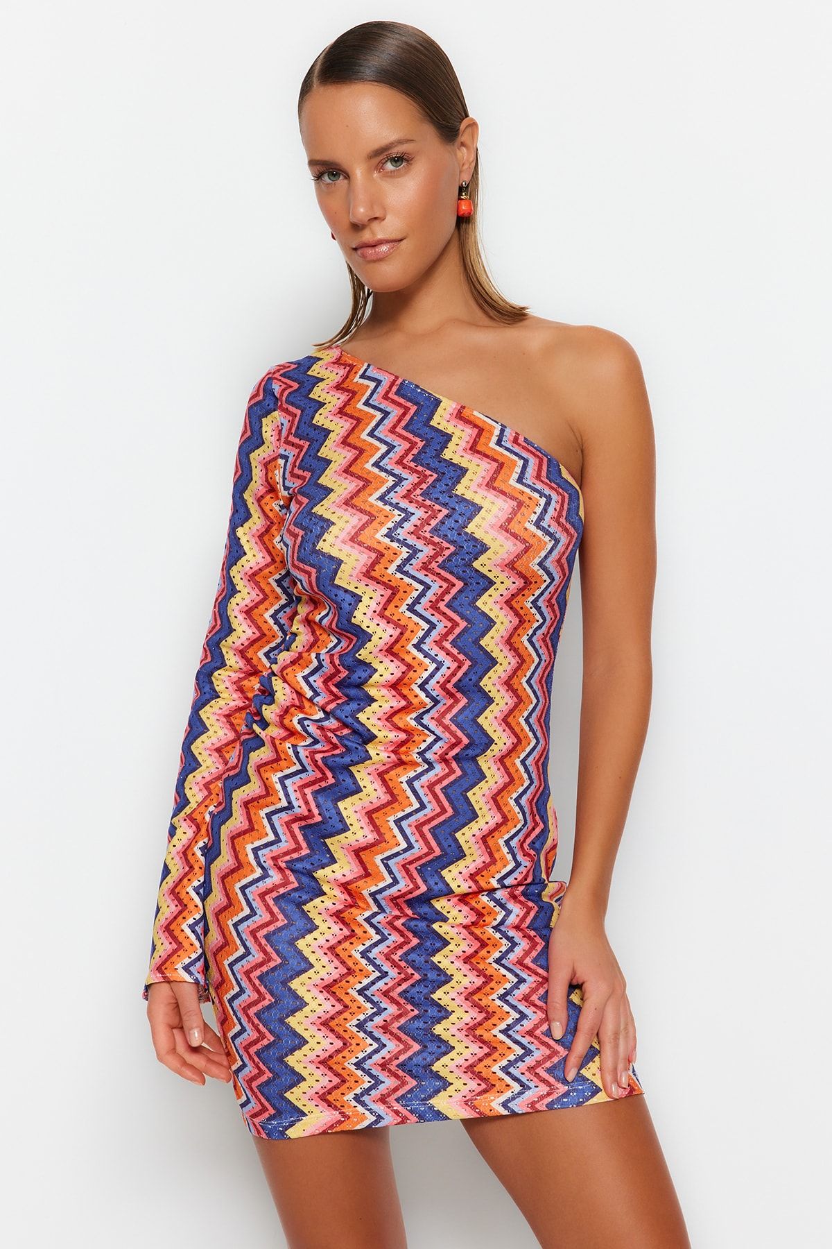 Knitted one shoulder new arrivals dress
