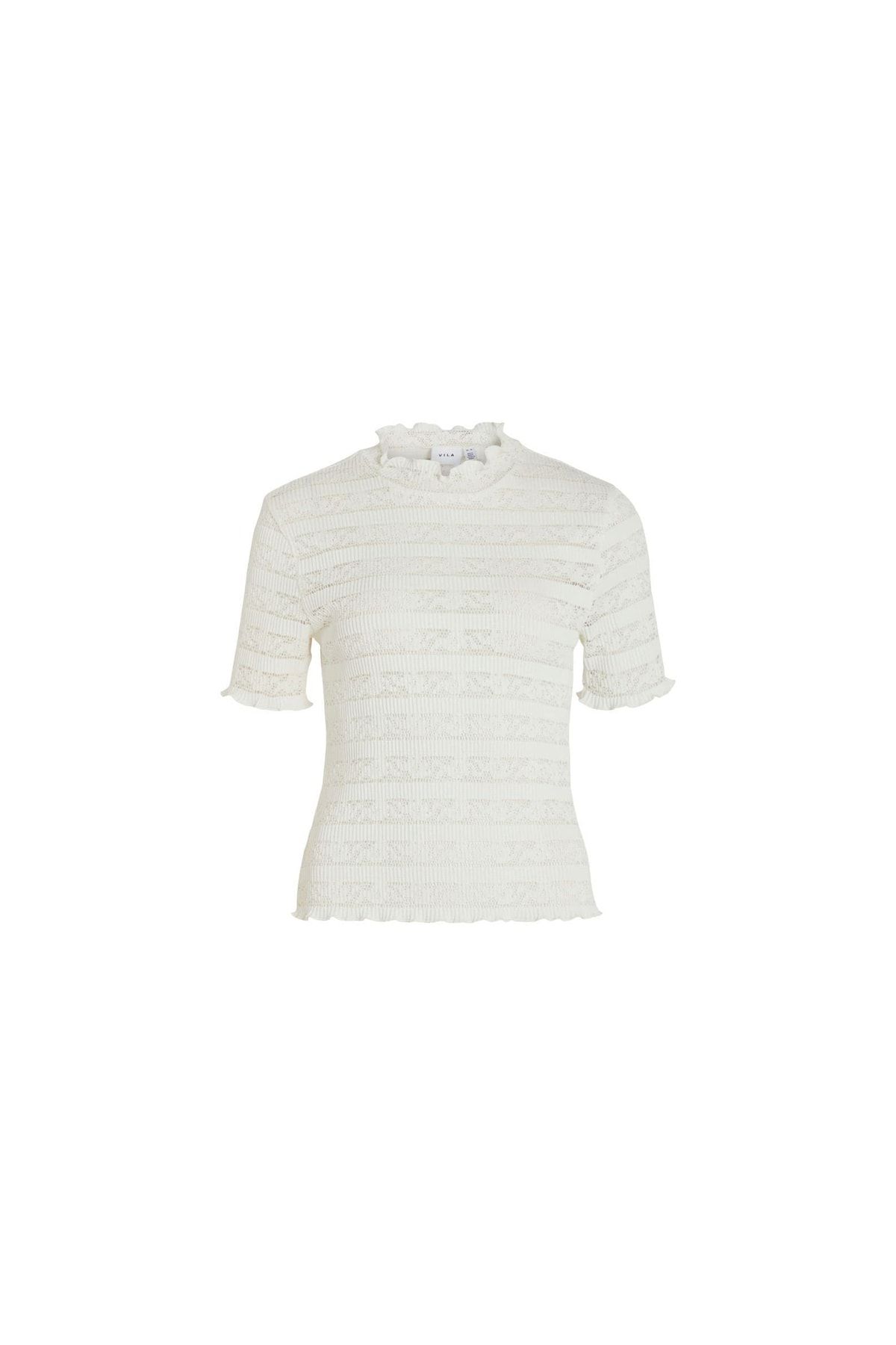VILA Bluse Ecru Regular Fit Fast ausverkauft