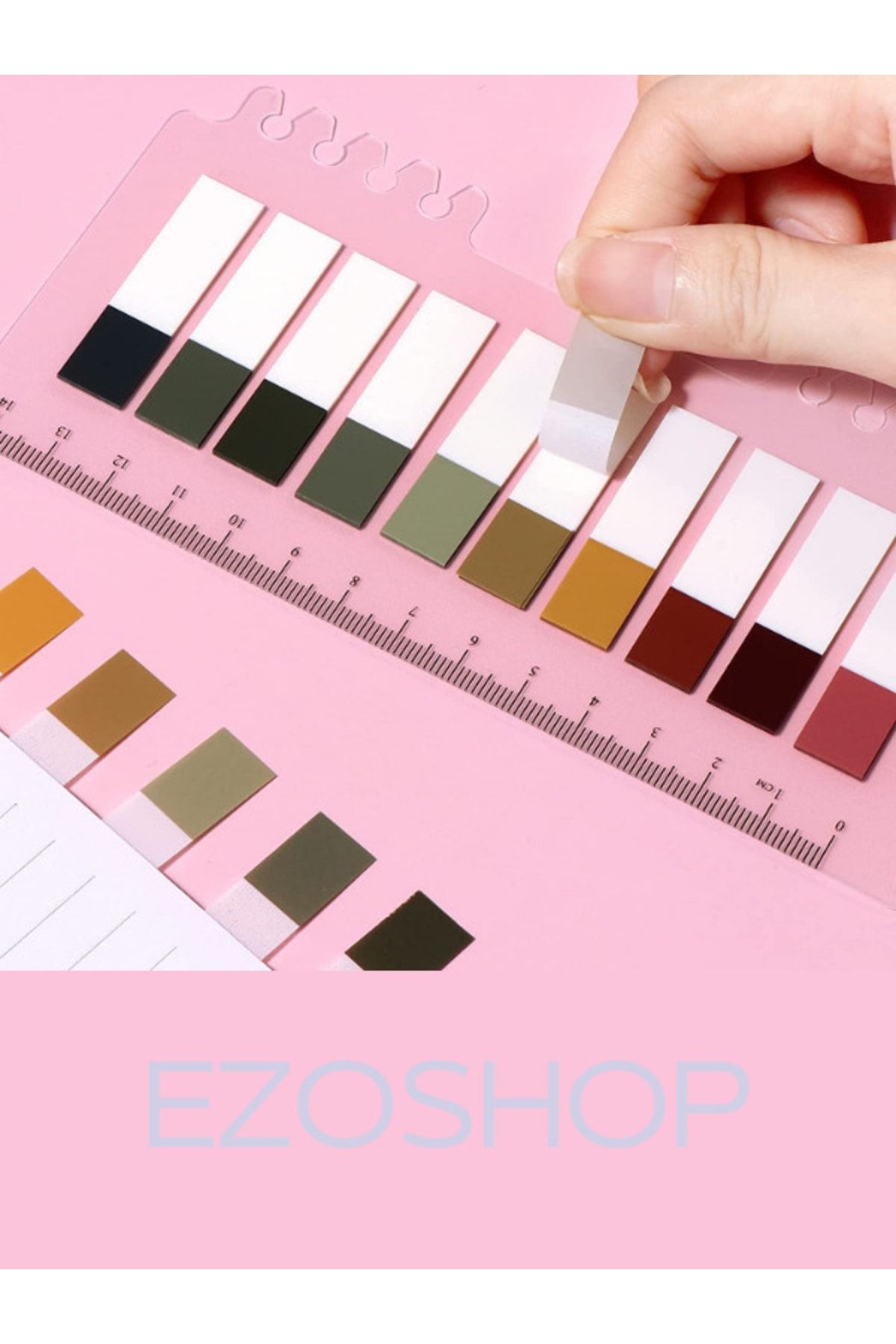 EZOSHOP-Post-it Sticky Notes Transparent Color Sticky Note Bookmark Label Bookmarks 200 Sheets Autumn 5