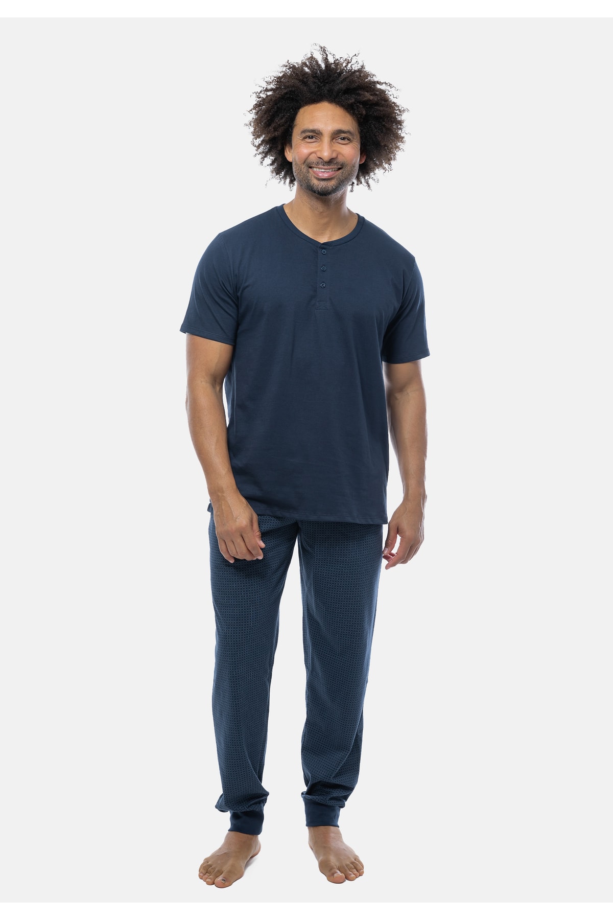 Schiesser Pyjama Blau Unifarben Fast ausverkauft