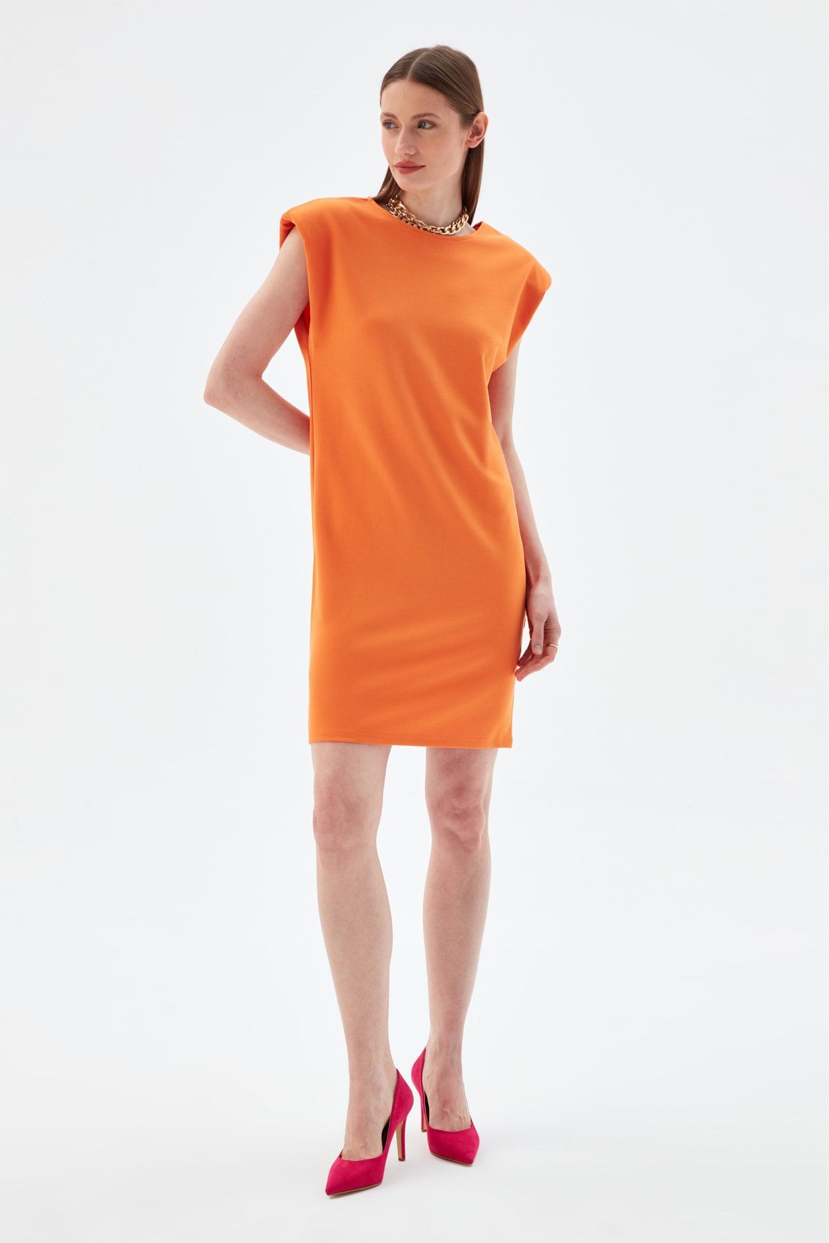 لباس بدون آستین نارنجی زنانه ای دی ال ADL