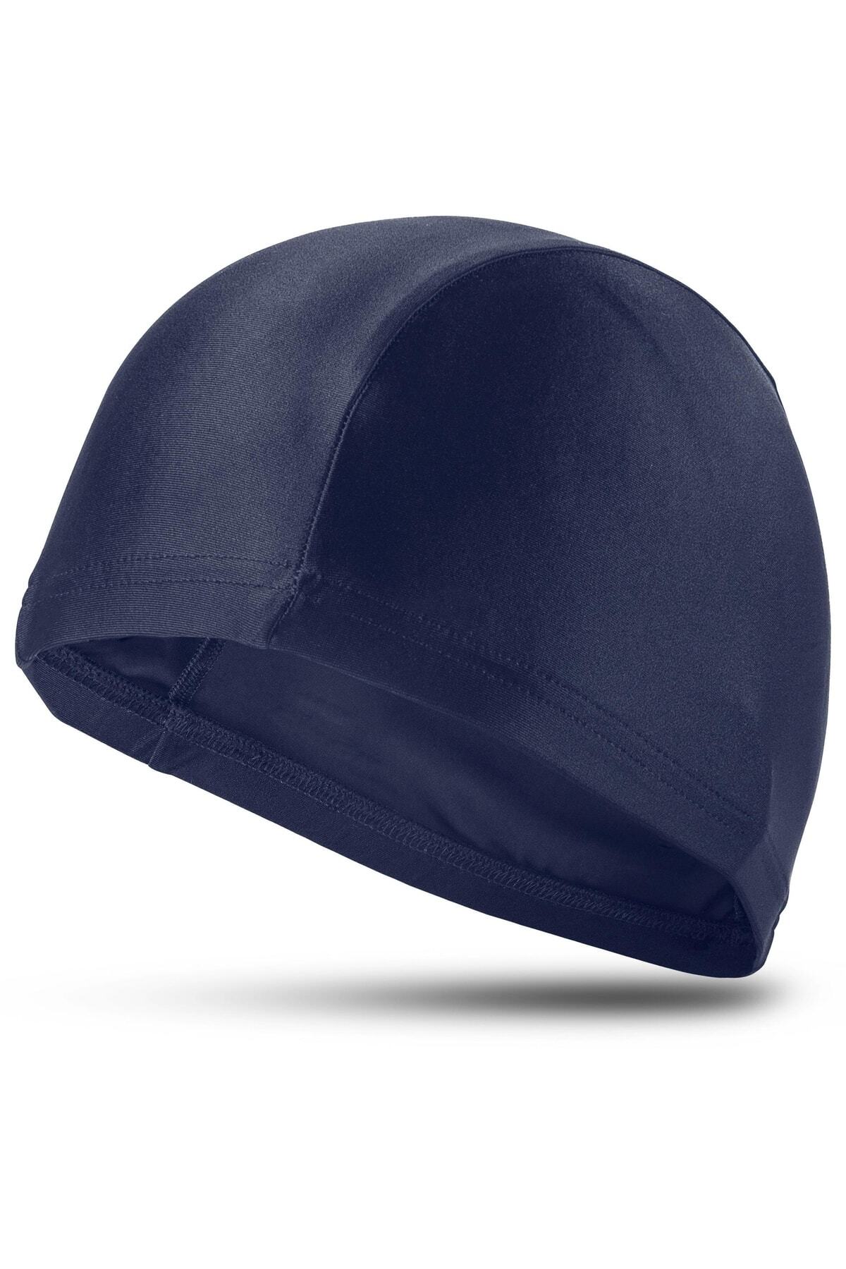 Telvesse Yüzücü Bonesi Likralı Esnek Kumaş Havuz Deniz Yüzme Bonesi Bez Bone Lacivert