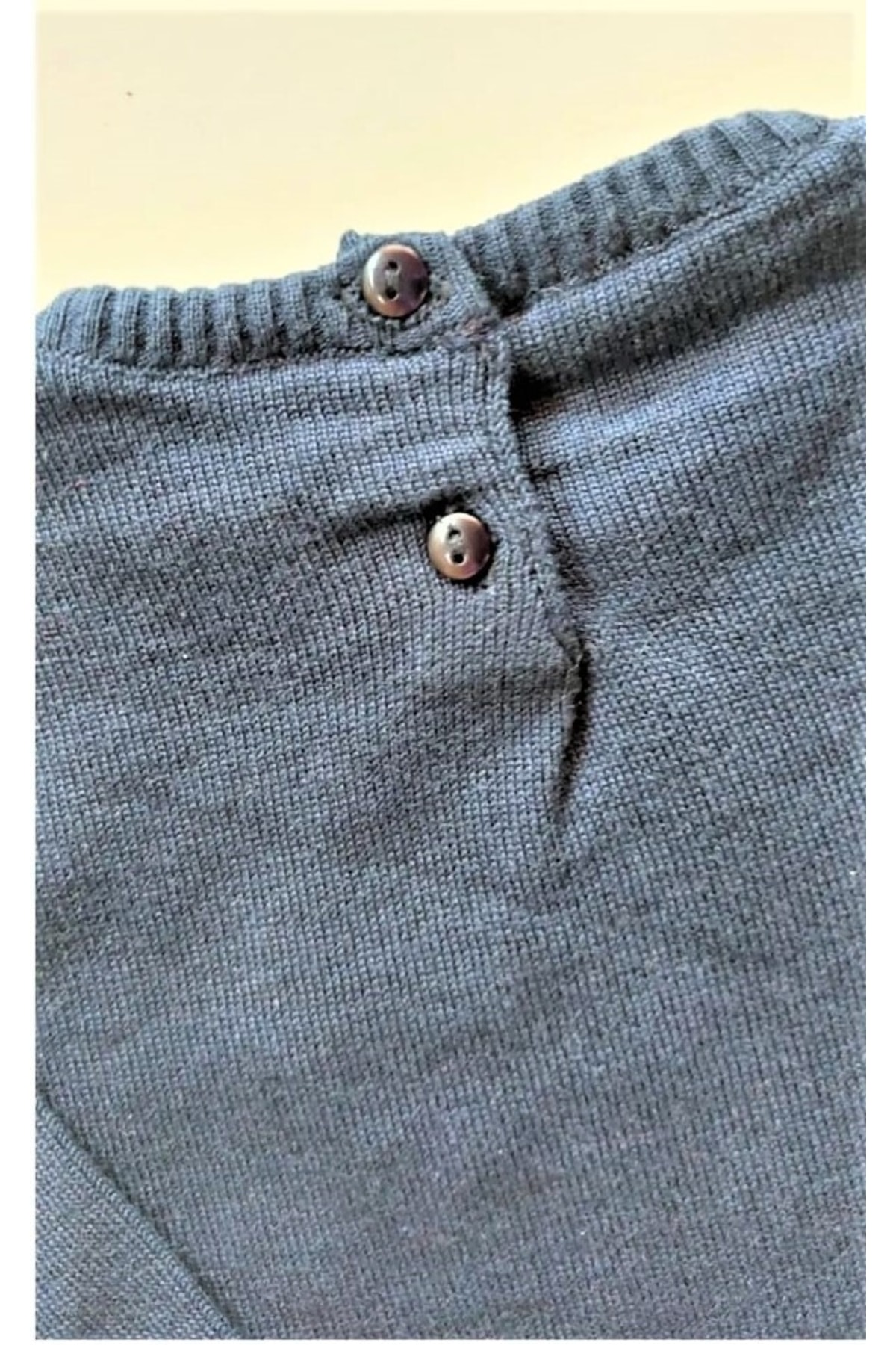 Nanica Kids Kız Çocuk Kışlık Lacivert Renk Boyun Düğme Kapamalı Süslü Kedi Süper Girl Kazak fotoğrafı 5 (önizleme)