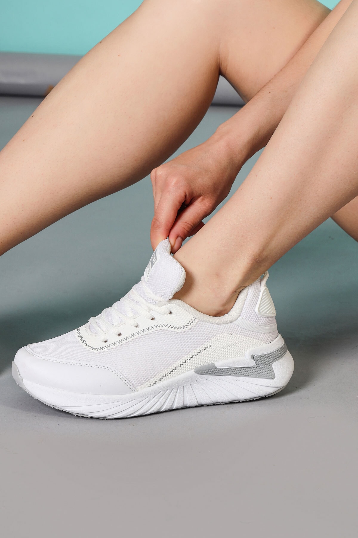 Jump 27346 Beyaz Kadın Yazlık Günlük Rahat Yürüyüş Sneaker Spor Ayakkabı