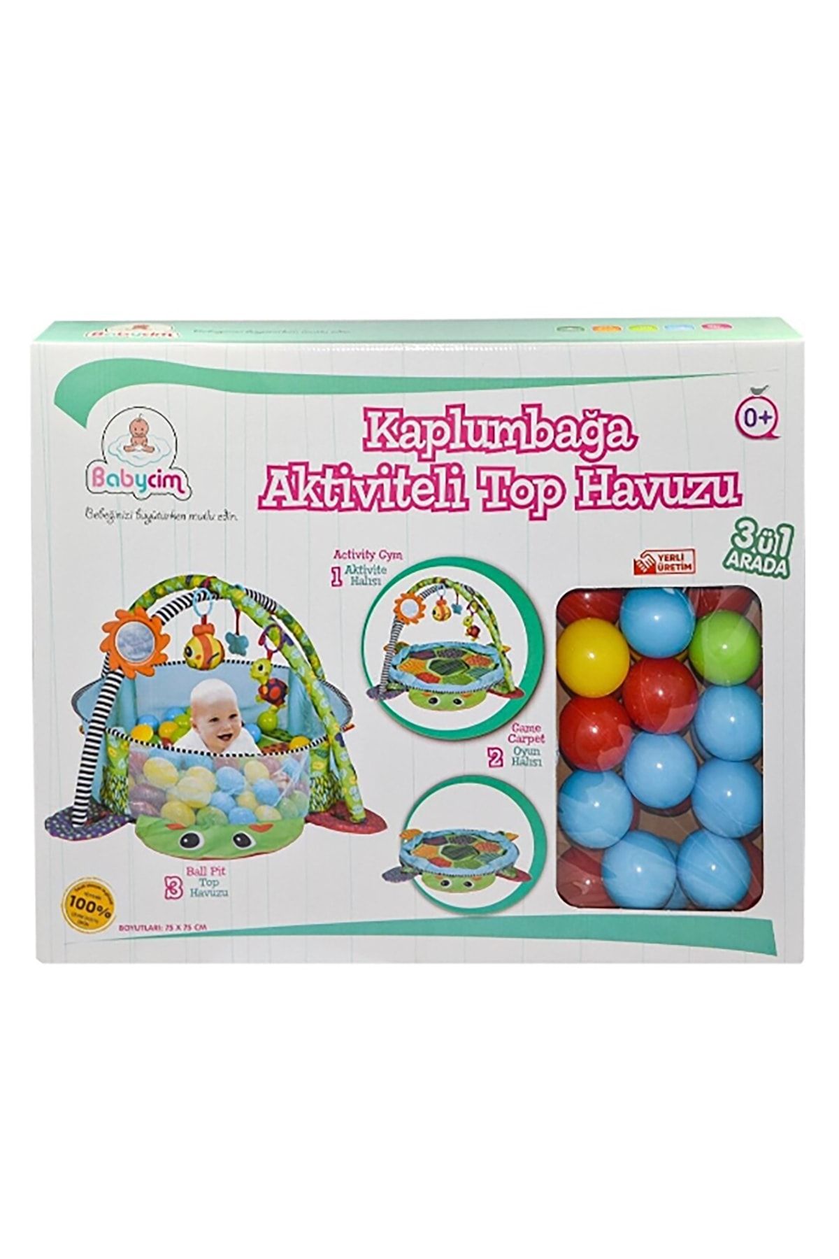 BABYCİM Kaplumbağa Aktiviteli Top Havuzu Mavi