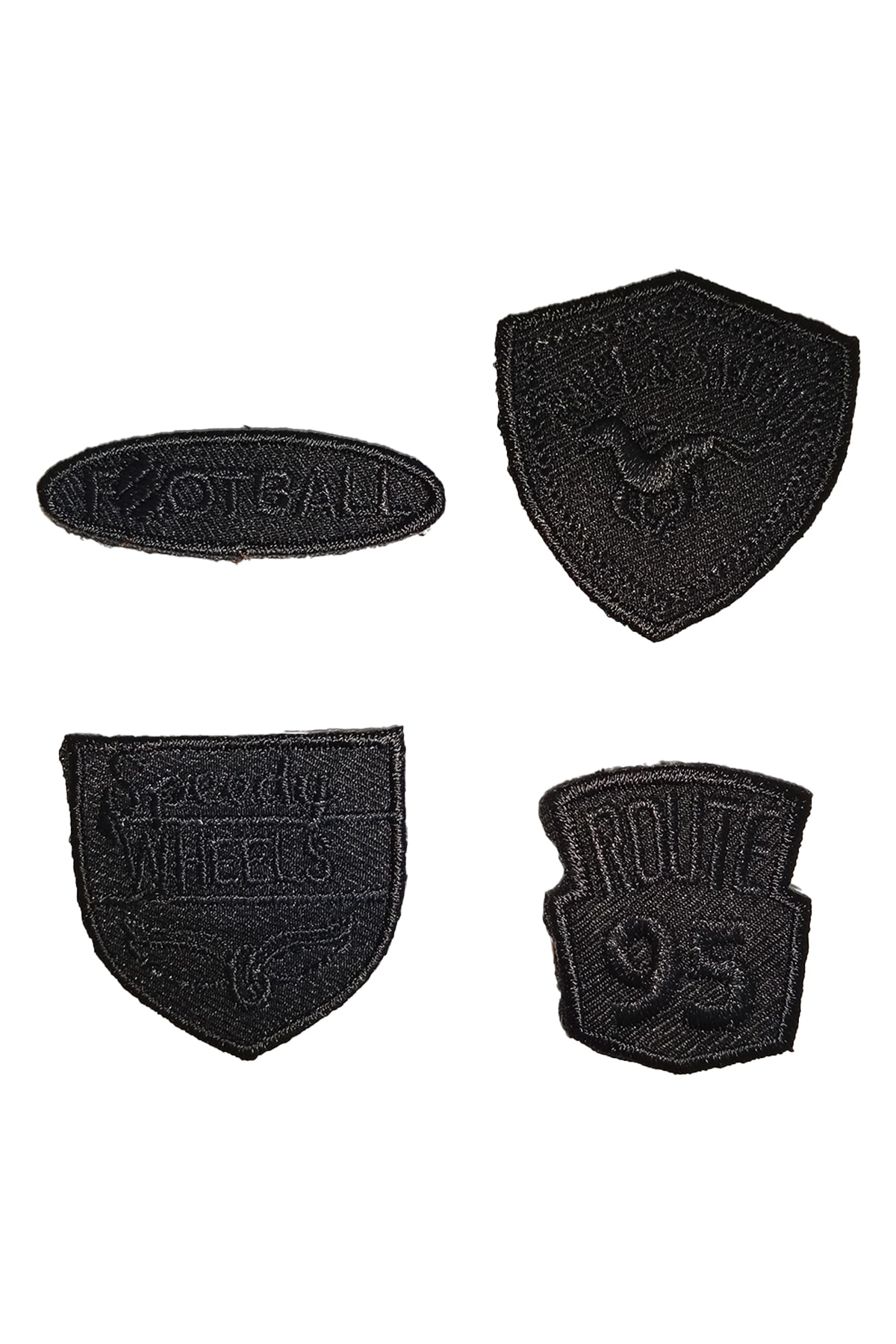 REMSATİC Ütü Ile Yapışan Arma - Patch - Delik Yama Set-3 Modeli Siyah (4'LÜ SET)