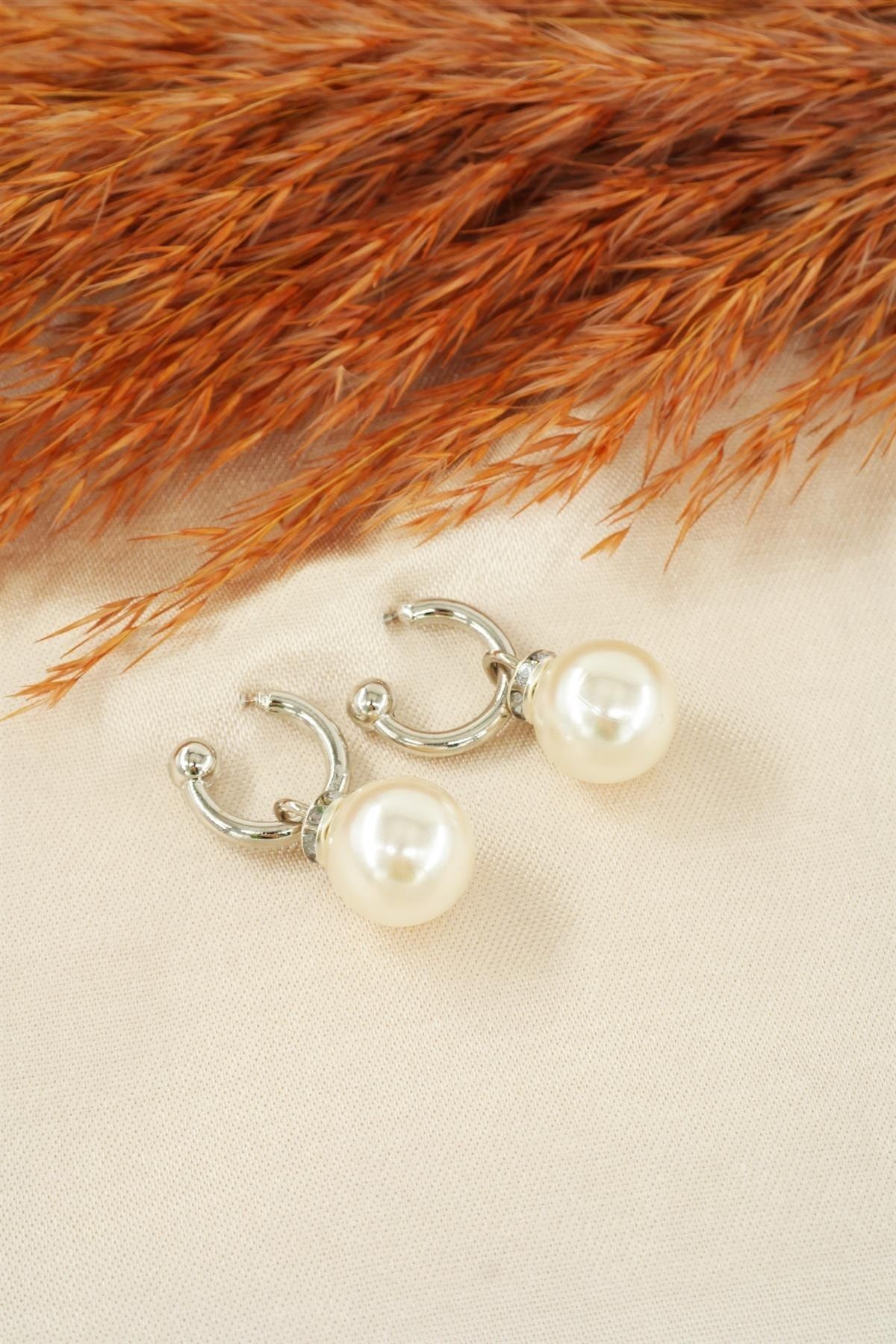 Faux shop pearl earrings
