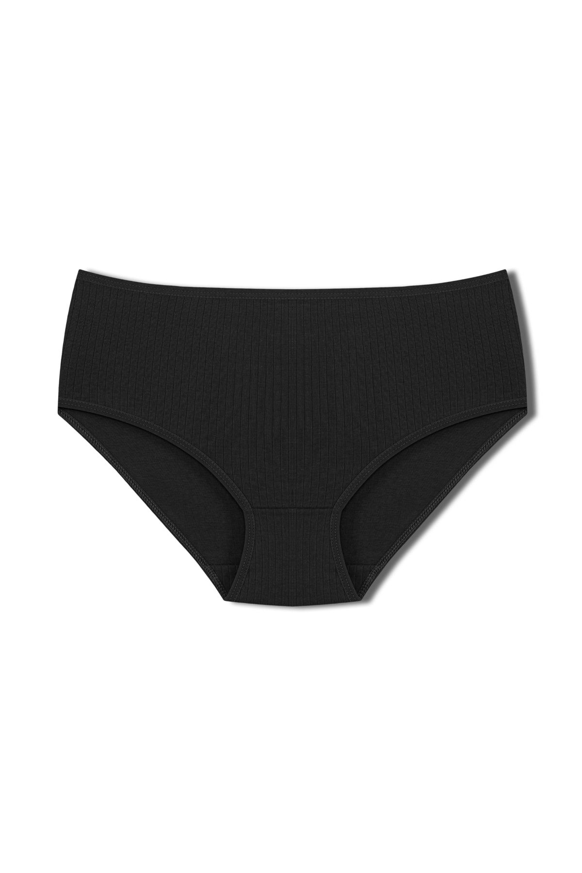 HNX Black Cotton Ribbed Plus Size Women s Panties Trendyol