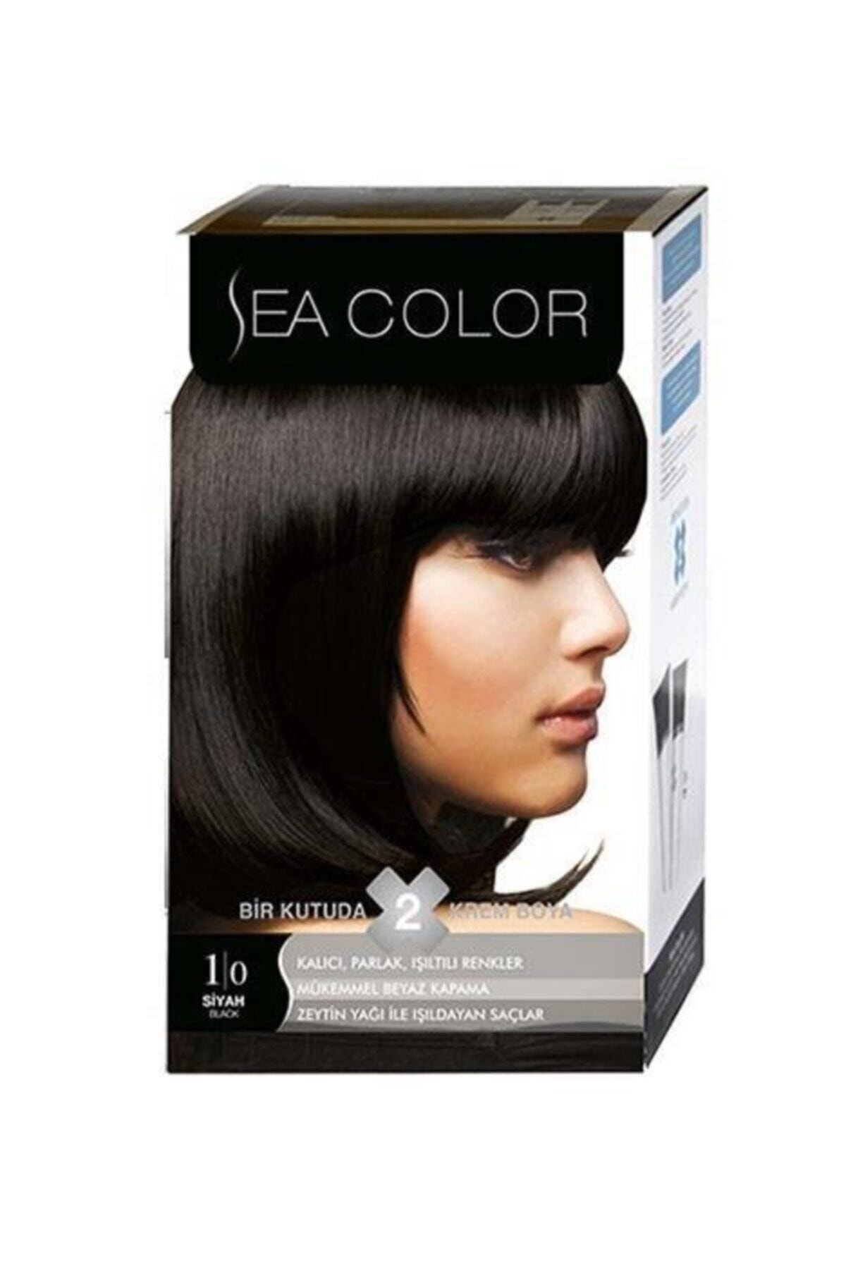 Sea Color 2'li Krem Saç Boyası 1/0 Siyah 2 Set