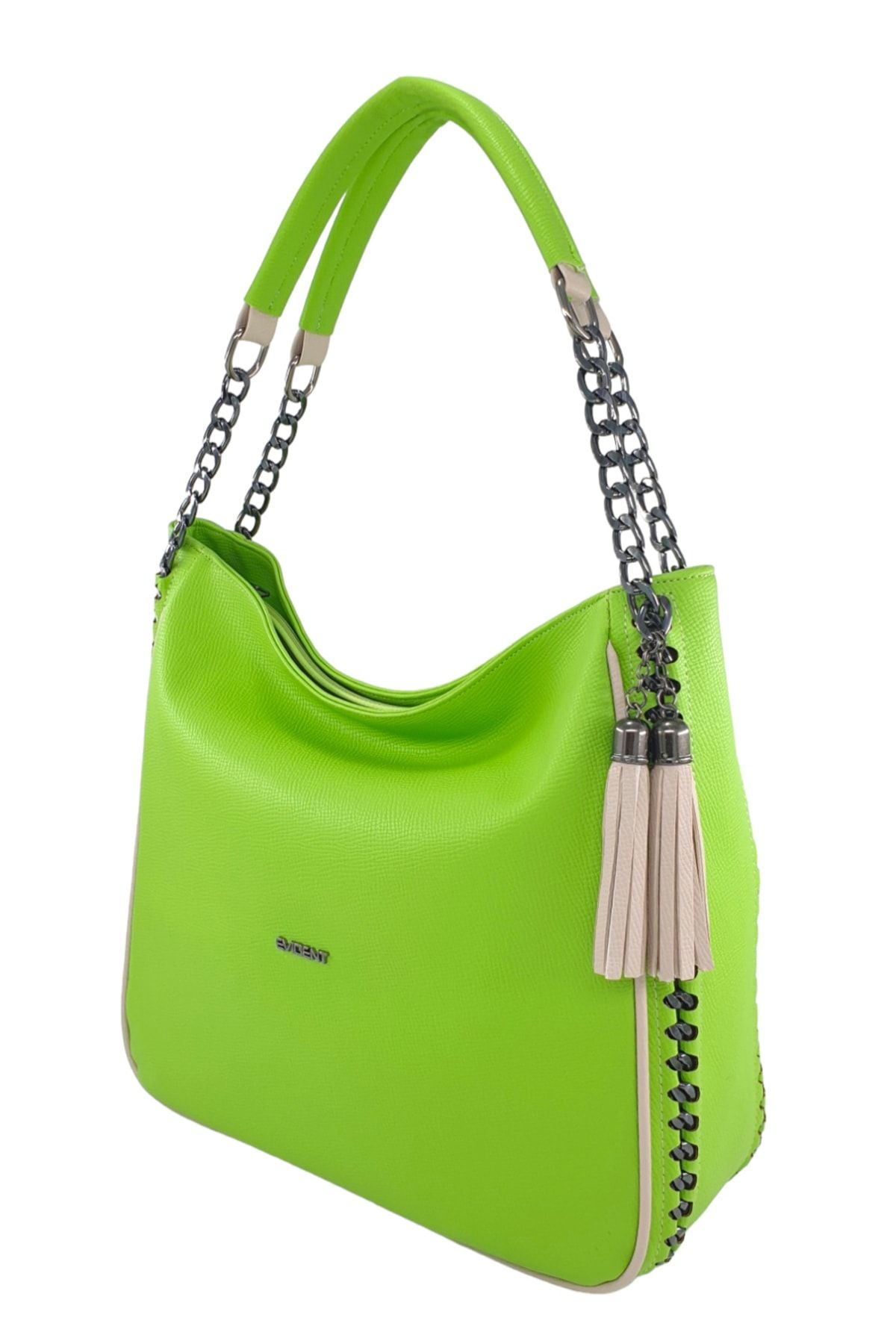 Evident Pistachio Green Soft Chain Braided Women s Shoulder Bag