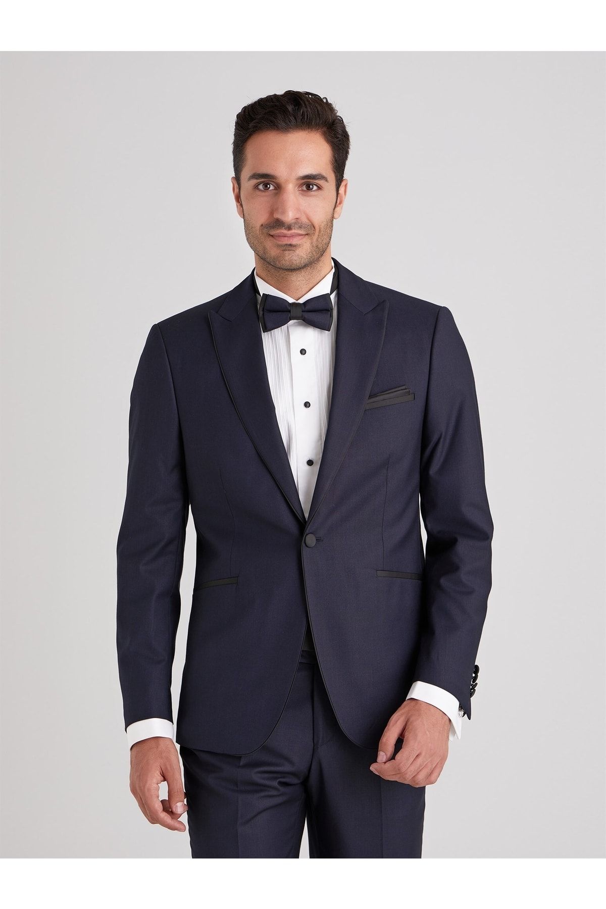 Dufy Lacivert Erkek Slim Fit Gabardin Smokin Takım-du1182204007
