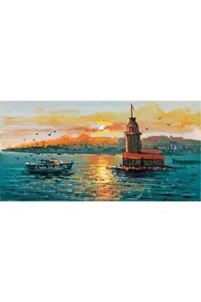 Istanbul Boğazı Tenkeler Ve Kız Kulesi Kanvas Tablo 120x240 Cm Kb16218 KB16218