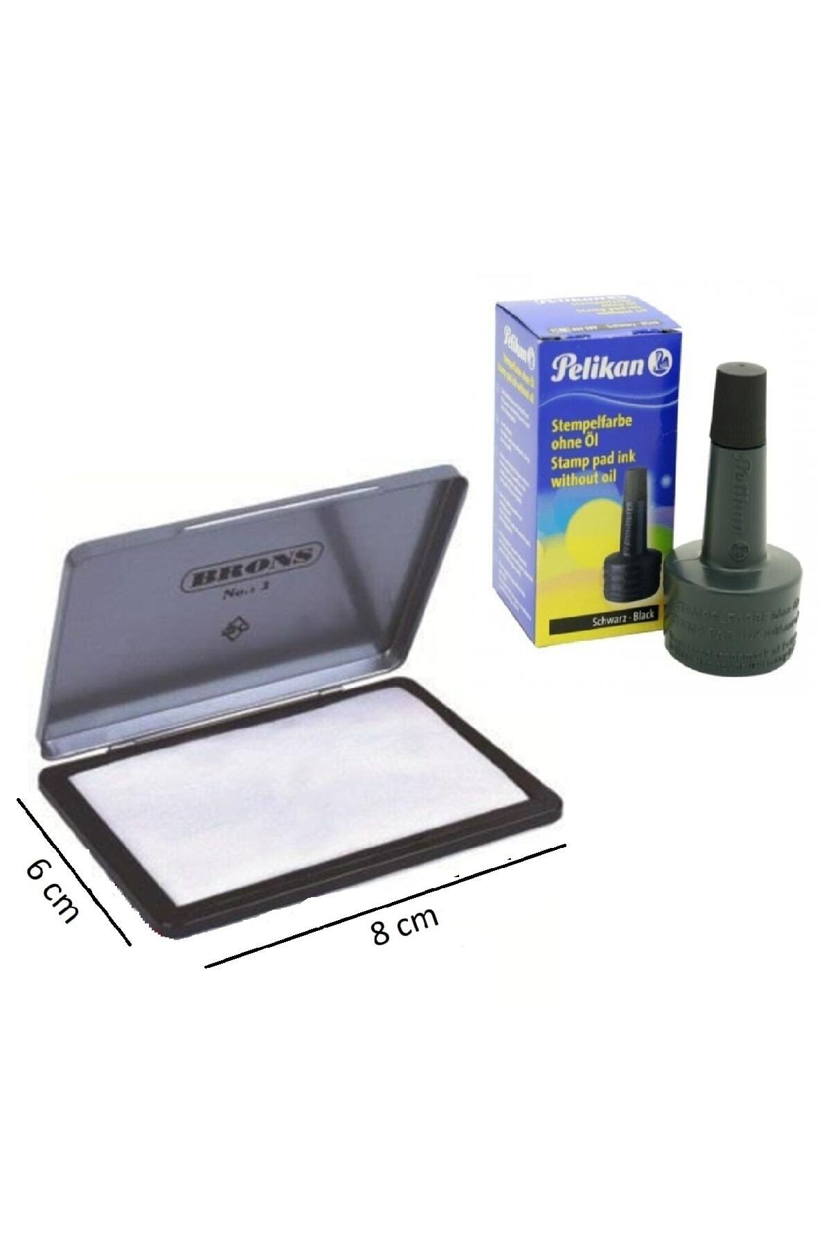 Pelikan Siyah Istampa Mürekkebi Ve Küçük Boy Metal Istampa 1 Adet