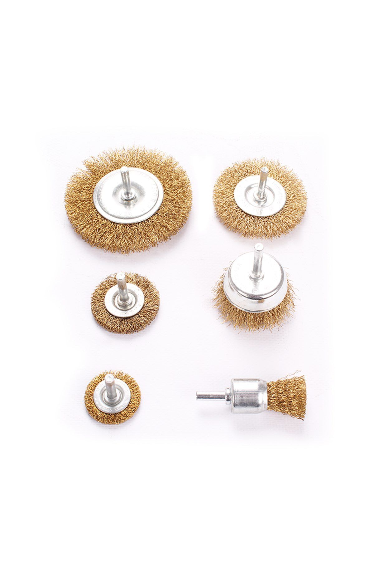 Bul-Max Pimli Çelik Tel Fırça Seti 6’lı Matkap Hobi Fırça Set 6 Parça