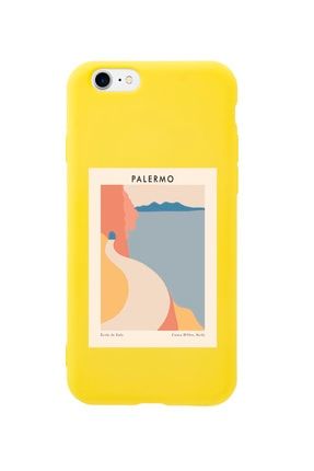Iphone 7 Palermo Premium Sarı Lansman Silikonlu Kılıf MCIPH7LPLRM