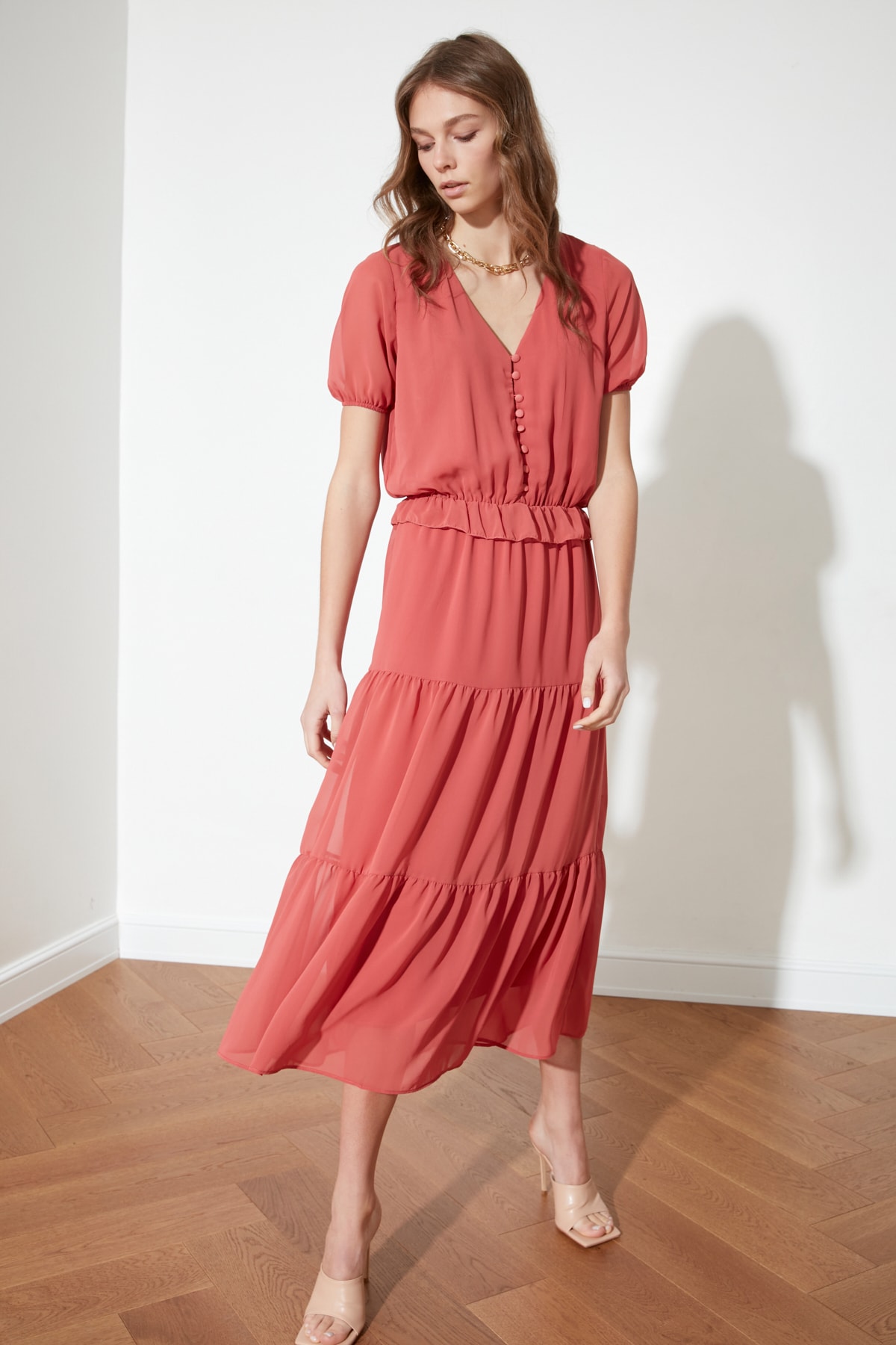 Trendyol Collection Kleid Orange Shift Fast ausverkauft