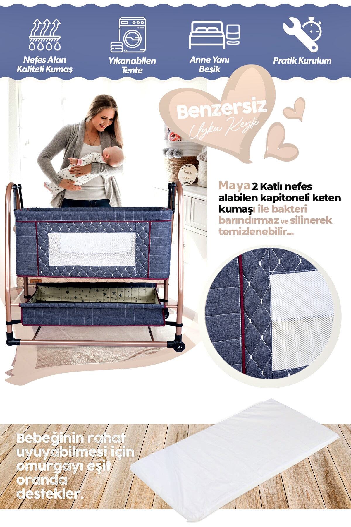 8'in1 Yeni Doğan Set Baby Home 945 Travel Sistem Bebek Arabası Ve 505 Bebek Sepeti Anne Yanı Beşik 7