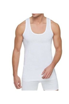 Erkek Beyaz 6'lı Paket Pamuklu Penye Atlet Beyaz Atlet (M) Erkek iç giyim Tutku
