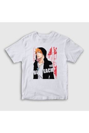 Unisex Çocuk Beyaz Ichigo V2 Anime Bleach T-shirt 127699tt