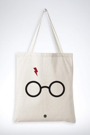 Harry Potter (ÇİFT YÜZLÜ) Tasarım Pamuklu Gabardin Kumaş Askılı Omuz Çantası 35x40cm BZTSRMHM004A