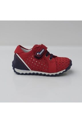 Kız Bebek Kırmızı Içi Dışı Hakiki Deri Delikli Ayakkabı 270