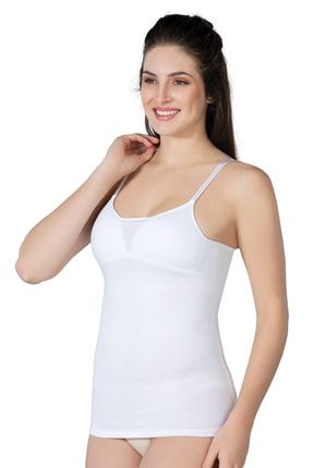 Kadın Beyaz Modal Cotton Sütyen Kaplı Atlet SL1412