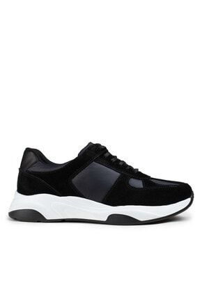 Erkek Siyah Süet Sneaker Ayakkabı 01821MGRIE01