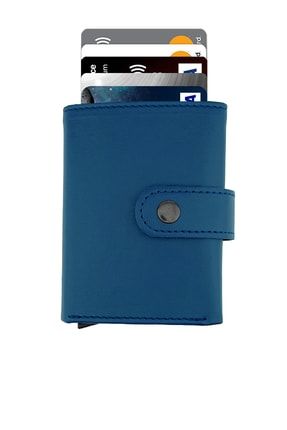 Mekanizmalı Mavi Kartlık & Cüzdan (vinleks Deri) DRL-93