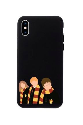 Iphone X Harry Ron Hermione Tasarımlı Siyah Telefon Kılıfı MCIPXLHRHP