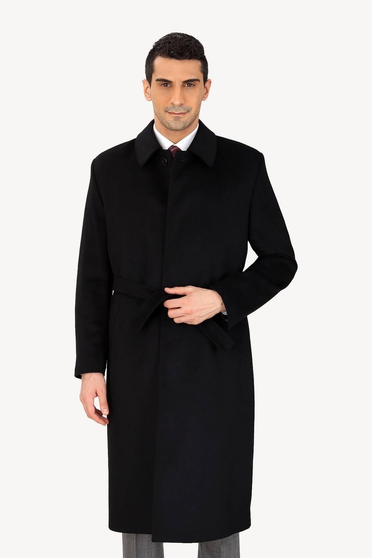 gambia outdoors  Klasik Regular Klasik Kesim Kaban Palto Siyah Baba - Görsel 2