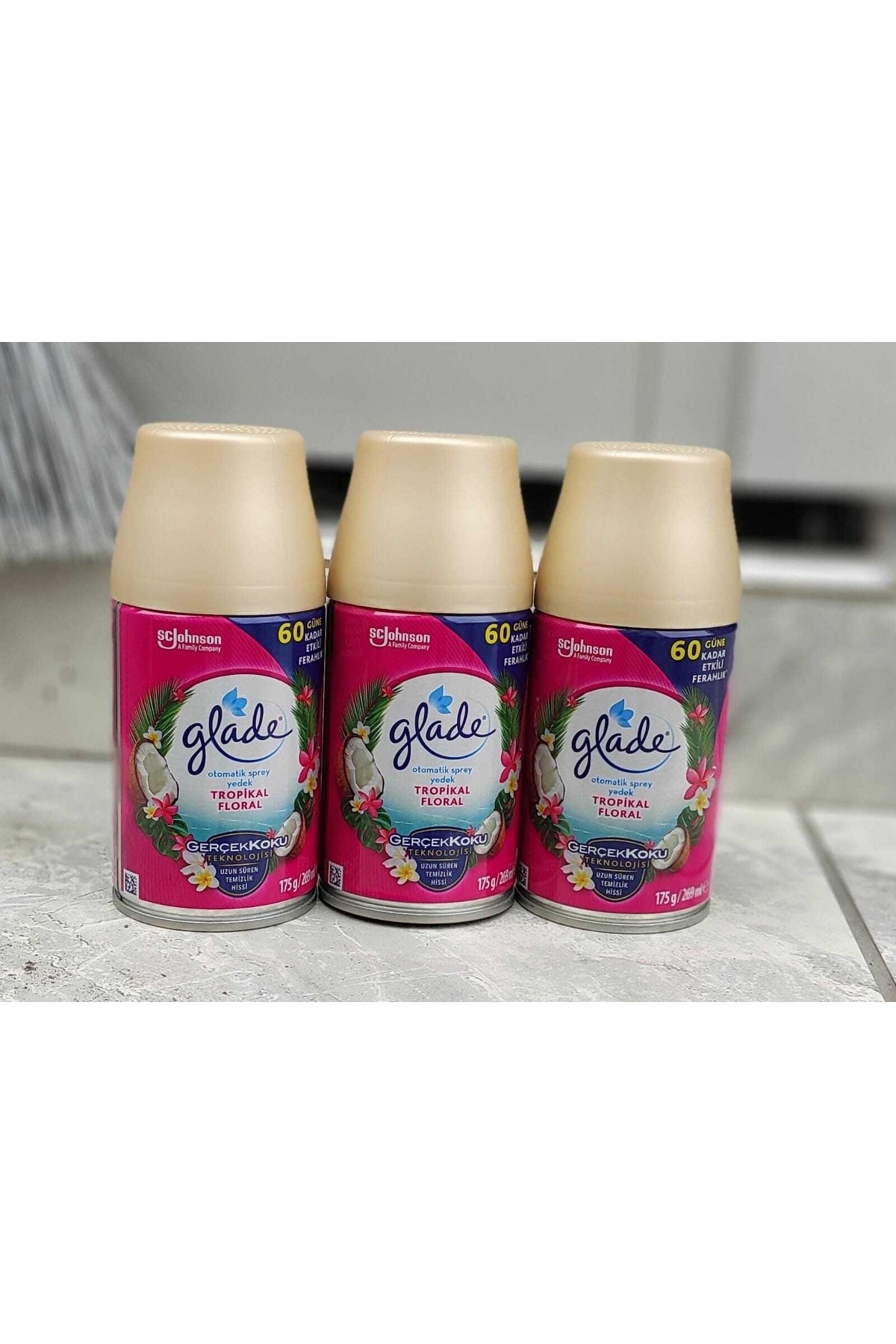 Glade Otomatik Sprey Oda Kokusu Yedek Tropikal Floral 3 X 269 ml Yeni Nesil