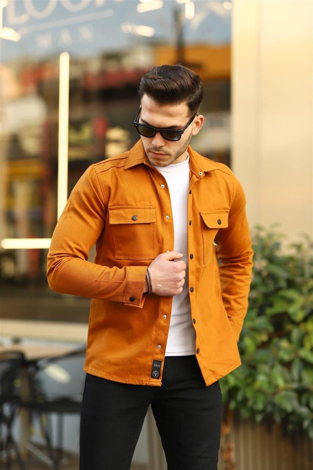 Mustard shop jacket outfit