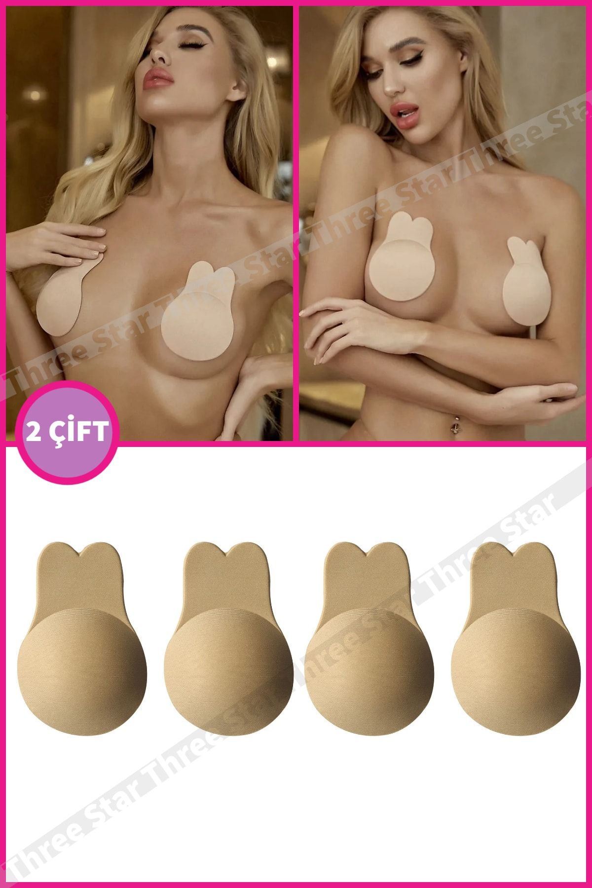 2 Çift Göğüs Ucu Kapatıcı Ve Ten Renk Yapışkanlı Hayalet Sütyen Nipple Pad Cover