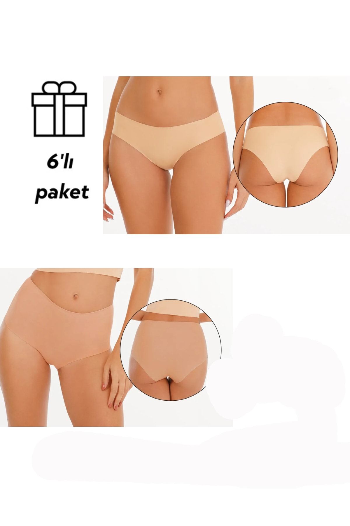 Yenicici Seamless Panties 2 Separate Models 6 Pieces Women's Seamless Laser  Cut Flexible Non-marking Panties Full Lycra - Trendyol