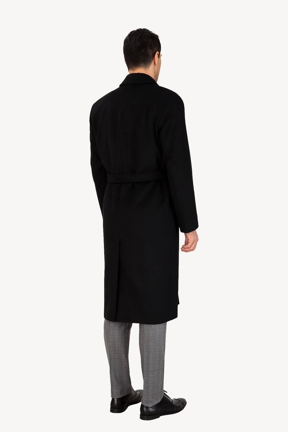 gambia outdoors  Klasik Regular Klasik Kesim Kaban Palto Siyah Baba - Görsel 4