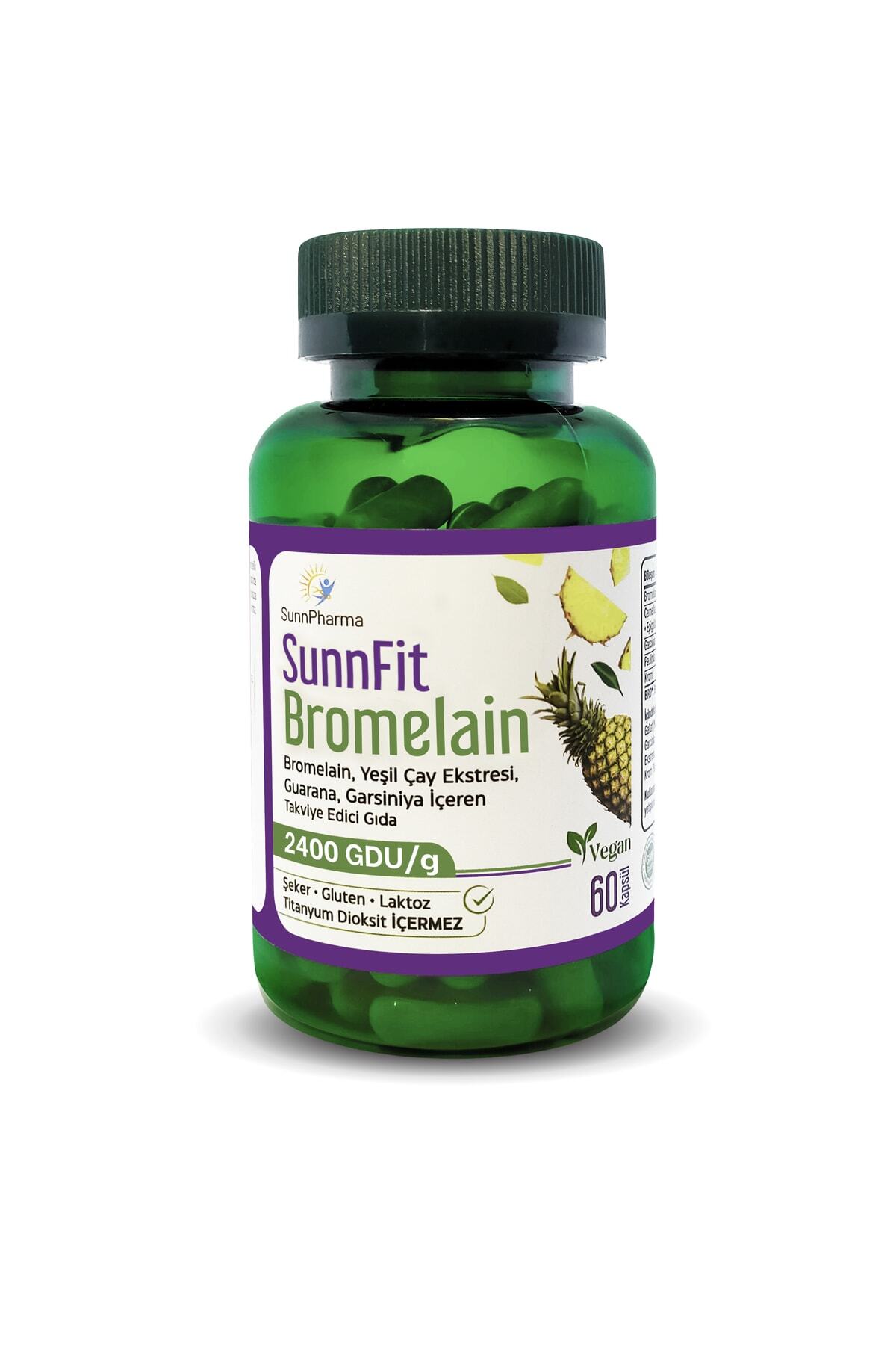 SunnPharma Sunnfit Bromelain Bromelain ,yeşil Çay Ekstresi, Guarana