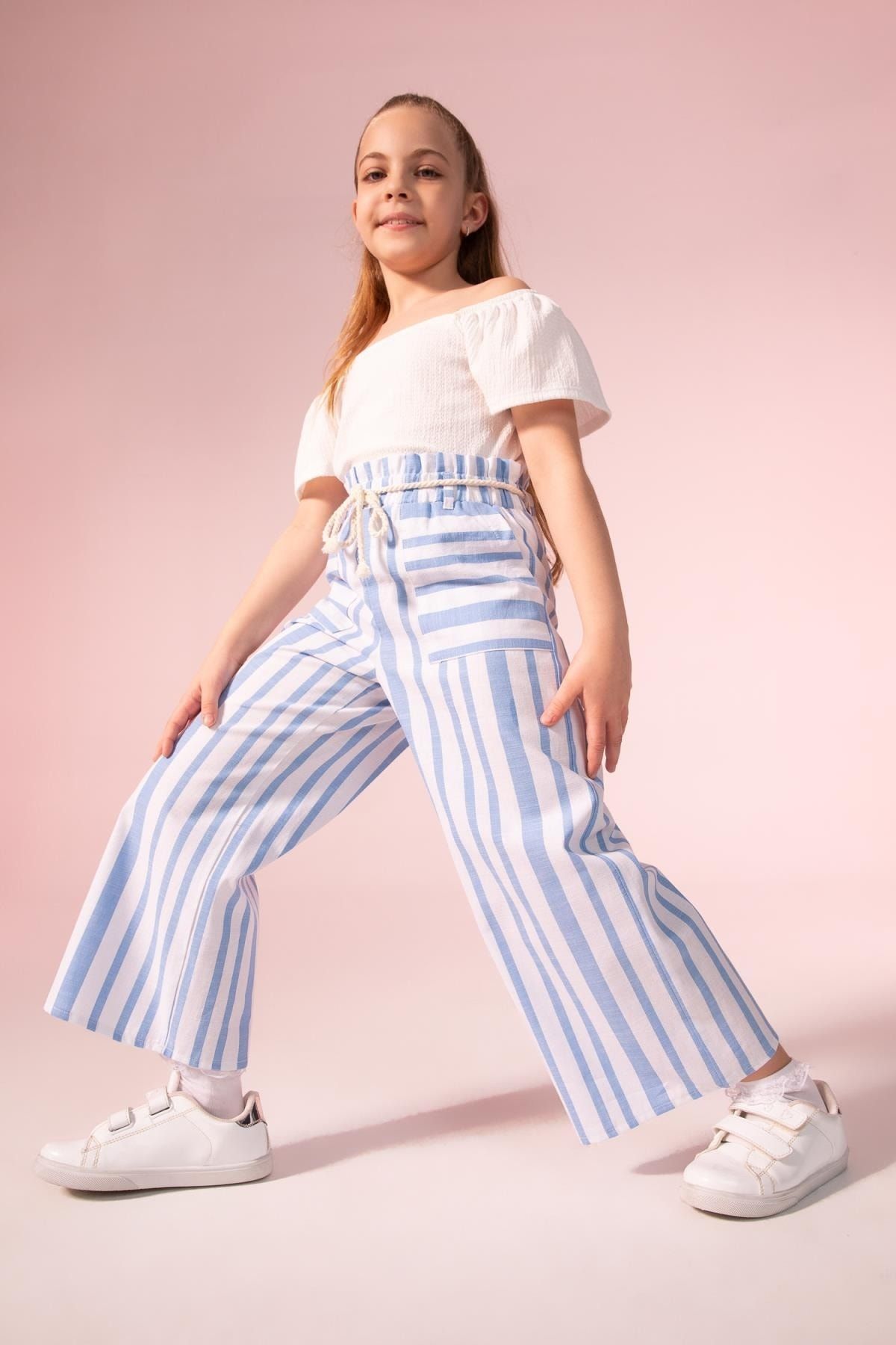 DeFacto Hose Blau Wide Leg